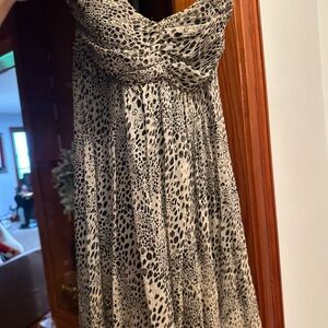 Express Strapless Black and White Dress